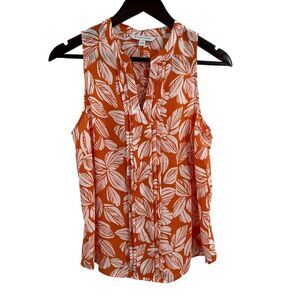 41Hawthorn Small Top Orange Floral Sleeveless Lightweight